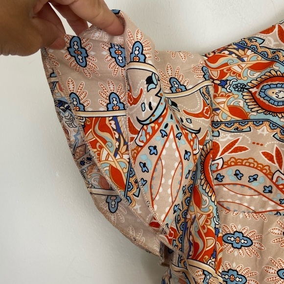 Kirundo Women's Floral Mini Dress Size Small Tiered Flutter Sleeve Side Pockets - Picture 6 of 14